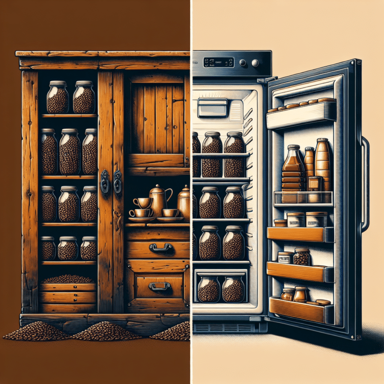 storing coffee beans in the pantry vs. refrigerator
